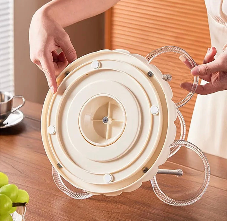 Rotating Luxury Fruit Tray, Elegant Snack And Candy Serving Tray, 5 Plates Rotating Serving Stand Rotating Luxury Fruit Tray, Elegant Snack And Candy Serving Tray, 5 Plates Rotating Serving Stand